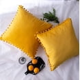 thumbnail image 4 of 2 fundas de almohada con pompones amarillos. Ofspeizc LKX-1537-1, 4 of 7