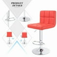 thumbnail image 3 of Lacoo Bar Stools Adjustable 360-Degree Swivel PU Leather Barstools with Back Set of 2, Red, 3 of 5