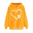 thumbnail image 3 of Feancey Women's Casual Hoodies Cute Heart Graphic Hooded Pullover Comfy Long Sleeve Loose Sweatshirts Fall Fashion Outfits Yellow L, 3 of 6