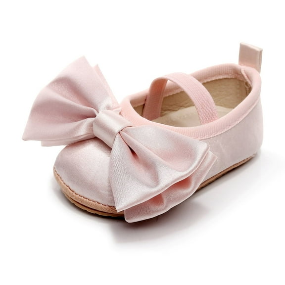 Loliuicca Infant Baby Girls Moccasins Cute Big Bowknot Soft Sole Flat Shoes