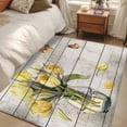 thumbnail image 4 of 2.7'x5' Area Rugs, Yellow Tulip Indoor Outdoor Area Rug for Living Room Bedroom, Vintage Spring Floral Retro Art Butterfly Wooden Washable Bathroom Rugs Kitchen Floor Carpet Mats Home Decor Aesthetic, 4 of 8