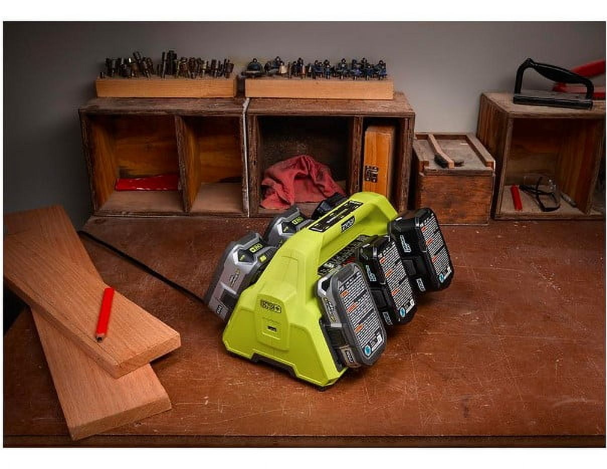 Ryobi P135 18V One+ 6 Port Lithium Ion Battery Supercharger (18V Batteries Not Included/Charger Only)