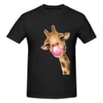 thumbnail image 4 of Bingfone Funny Giraffe Blowing Bubble Men'S Loose Fit Short-Sleeve Pocket T-Shirt, 4 of 7