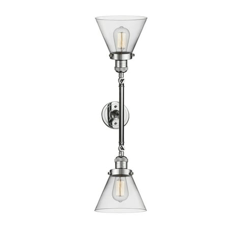 

Innovations Lighting 208L Large Cone Large Cone 2 Light 23 Wide Bathroom Vanity Light -