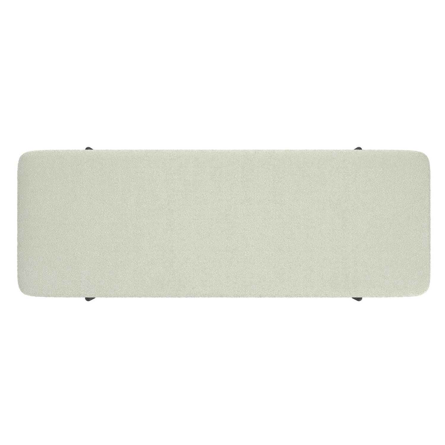Modern Fabric & Metal Storage Ottoman Bench - White & Black
