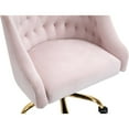 thumbnail image 6 of Meridian Furniture Arden Swivel Adjustable Pink Velvet and Gold Office Chair, 6 of 12