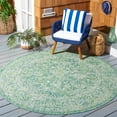 thumbnail image 2 of SAFAVIEH Courtyard Darin Botanical Indoor/Outdoor Area Rug, Green/Ivory, 7'10" x 7'10" Round, 2 of 6
