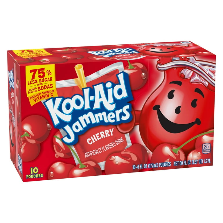 Kool Aid Jammers Low Sugar, Flavored Cherry Kids Drink, 10 Ct Box