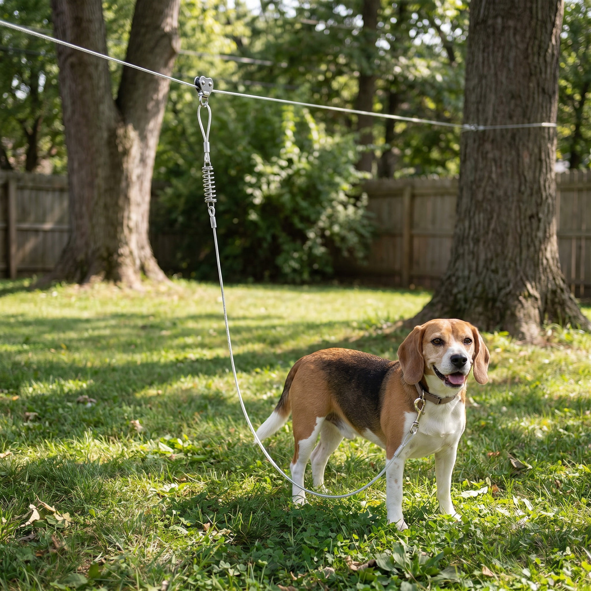 Vibrant Life Reflective Vinyl-Covered Trolley Cable Tie-Out for Dogs, XL, 60'