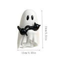 thumbnail image 3 of Tuvgenk Cute Ghost With Black Cat Resin Figurines Halloween Mini Decor Statues For Tabletop And Shelf Ornament, 3 of 6