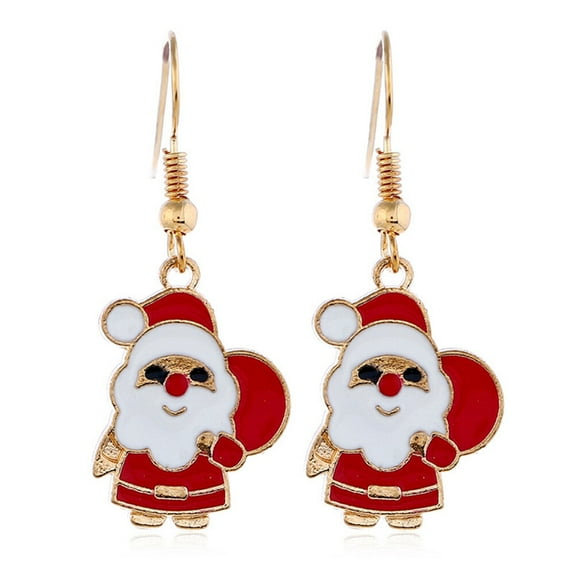 PENIKOKO 3Set Santa Shaped Christmas Necklace and Earrings Set Alloy Material Hypoallergenic