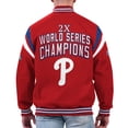 thumbnail image 2 of Men's G-III Sports by Carl Banks Red Philadelphia Phillies Quick Full-Snap Varsity Jacket, 2 of 2
