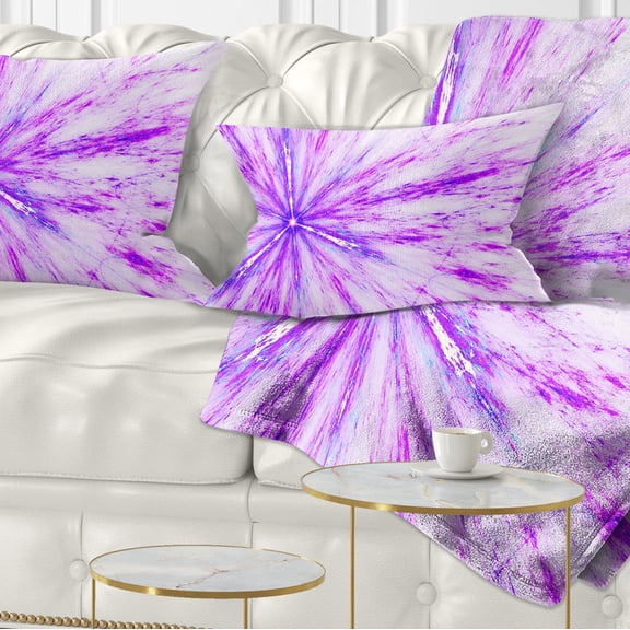 Designart Purple Flash of Supernova - Abstract Throw Pillow - 12x20