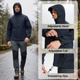 thumbnail image 5 of Muvtei Men's Hooded Softshell Jacket Fleece Lined Waterproof Hooded Soft Lightweight Windbreaker Shell Jacket Outdoor Hiking Rain Jacket Navy-2XL, 5 of 12