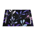 thumbnail image 1 of YFYANG Washable Heat-Resistant Placemats, 70% PVC/30% Polyester, Purple Watercolor Plant Kitchen Table Mat, 12" x 18" 6 Pcs, 1 of 6