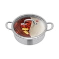 thumbnail image 6 of 25-inch Stainless Steel Hot Pot with Divider & Glass Lid,2-in-1 Double-handle Hot Pot with Spoon,Leaky Spoon,Chinese Shabu Pot for Kitchen Restaurants Homes, 6 of 18