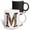 Multicolor, variant on 3drose, Pretty Image of Stained Glass Monogram Letter M, 11oz Magic Transforming Mug