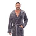 thumbnail image 5 of Plush Robes For Men, Soft Fuzzy Hooded Mens Bathrobes , Long Comfy Robe For Men, 5 of 5