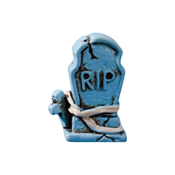 Halloween Decor Spooky Tombstone Style Figurine 1.3 Inch Small Halloween Decor for Home Office Desk Mantel Halloween Party Decor, 1 Pack