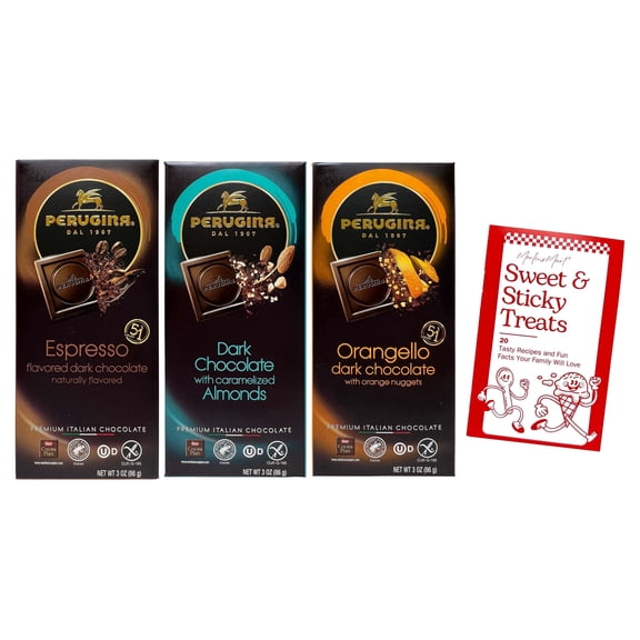 Gluten-Free Chocolate Bars - 3 Flavors - 1 Each: Dark Chocolate Caramelized Almonds, Orangello Dark Chocolate, Espresso (3 oz)   MerlinsMart Zine | Perugina