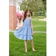 thumbnail image 4 of Arshiner Girls Summer Dress Bow-Tie Straps Sleeveless Flowy Ruffle Trim Boho Beach Casual Sundress, 4 of 8