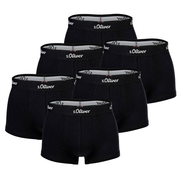 s.Oliver Calzoncillos para hombre, paquete de 6 - Trunks, Hipsters, Algodón Stretch Negro XXL