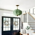 thumbnail image 5 of LittleGlovo Vortan Antique Brass Green Glass Semi-Flush Mount Eloise Pendant Lamp, 5 of 22
