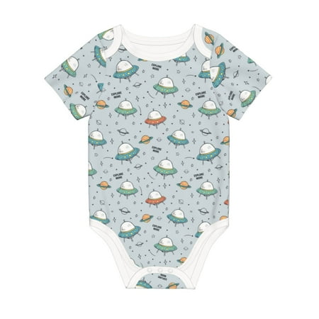 

Matuu Spaceship for Baby Short-Sleeve Bodysuit Soft Cotton Comfortable and Breathable Perfect for Newborns and Infants