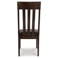 thumbnail image 3 of Benjara BM328213 Hado Dining Chair - Dark Brown Faux Leather Seat - Slatted Back - Set of 2, 3 of 5