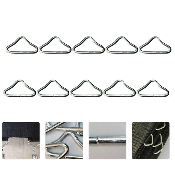 Sparsain 30pcs Silver Triangle V Rings for Trampoline Replacement Parts