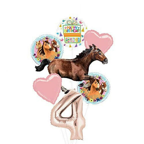 Mayflower Products Spirit Riding Free Party Supplies 4th Birthday Galloping Horse Balloon Bouquet Decorations