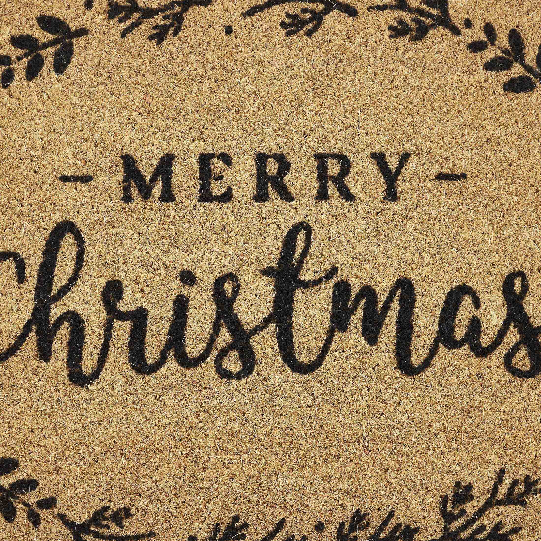 My Texas House Merry Christmas Natural Coir Holiday Outdoor Doormat, 30" x 48"