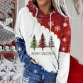 thumbnail image 2 of Chandail en Molleton d'Hiver pour Femmes, Cardigan à Col Rond Chaud, Blouse Mi-Longue Ample, Chandail à Capuchon de Noël, Pull Imprimé Xmas, 2 of 4