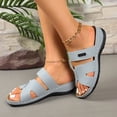 thumbnail image 4 of GERsome Sandals for Women Open Toe Slip-On Low Wedge Slides Casual Comfort Walking Sandals for Summer Beach, Gray Size 7.5, 4 of 9