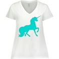 thumbnail image 3 of Inktastic Aqua Unicorn Women's Plus Size V-Neck T-Shirt, 3 of 5