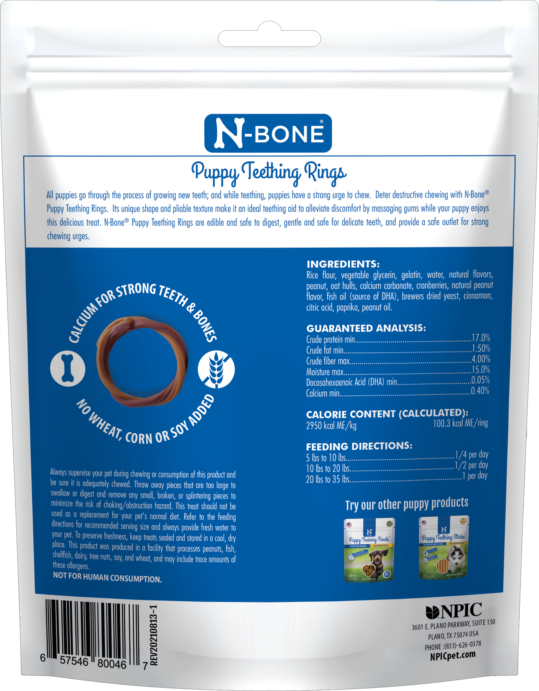 N-Bone Puppy Teething Rings Peanut Butter Flavor, 10-Pack photo 2