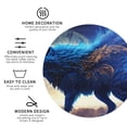 thumbnail image 3 of Picia Moonlit Blue Wolf Printed Leather Coasters for Drinks, 4" Drink Coasters Set of 4 for Tabletop Protection, Handmade Luxurious Home Décor and Housewarming Gift -Round Shape, 3 of 6