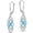 Blue Opal Celtic Knot, variant on 925 Sterling Silver Leverback Drop Earrings | Lightweight Celtic-Knot Filigree Heart Teardrop Dangle Earring for Women's Gift for Her