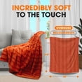 thumbnail image 4 of Cheer Collection Faux Fur Throw Blanket 108" x 88", Rust, 4 of 5