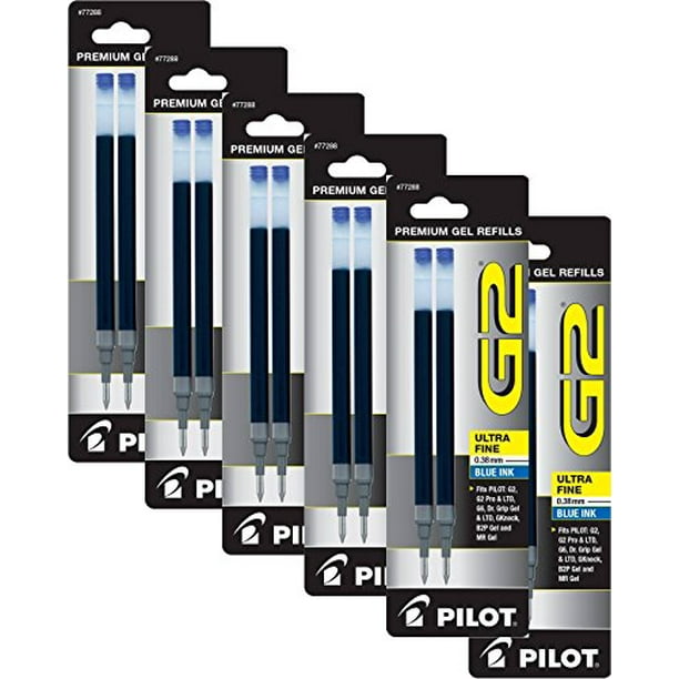 Pilot G2 Gel Ink Refill, 2Pack for Rolling Ball Pens, Ultra Fine Point