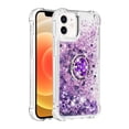 thumbnail image 2 of Funda para iPhone 12 Mini con Brillo Líquido Flotante, Purpurina, Parachoques y Anillo Giratorio Soporte, 2 of 5