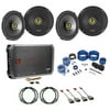 Kicker 46CSC 6.5" Speaker Replacement kit+4-Ch Amp For 2001-2005 Honda Civic