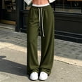 thumbnail image 6 of Gytharion Women's Lace Trim Sweatpants Solid Color Straight Leg Loose Casual Track Pants with Pockets Drawstring Elastic High Waist Joggers, 6 of 7