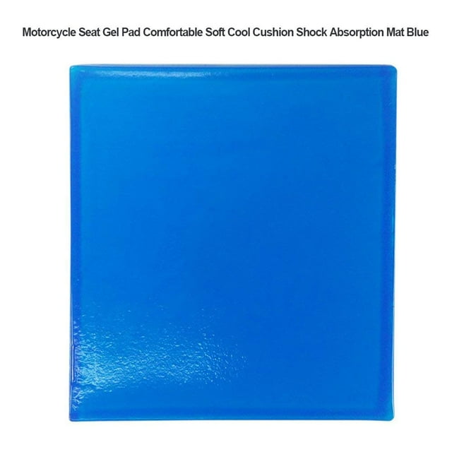 Almohadilla de gel para asiento de motocicleta, cómoda, suave y fresca, con absorción de impactos, cojín de asiento modificado azul (9,8 x 9,8 x 0,8 pulgadas)