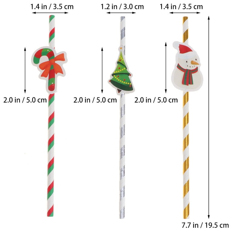 Reusable Straws with Christmas Sweets Toppers (Set of 3) – Whiskey