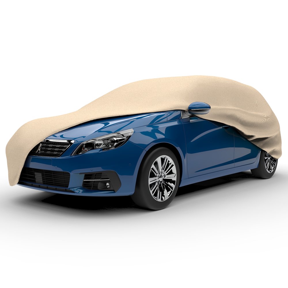 Budge Protector IV Tan Hatchback Car Cover, 4 Layer Reliable Weather