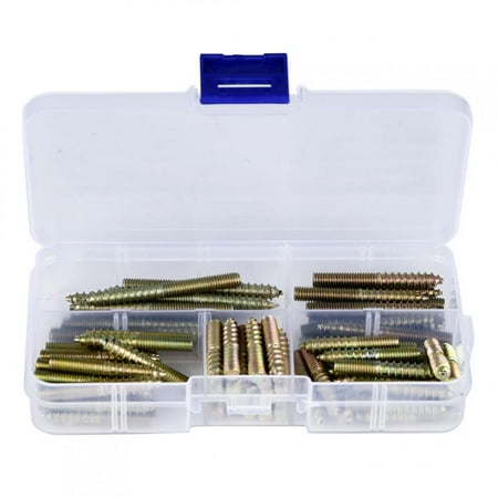 

80-Piece Set for Furniture Connector & Hanger Bolt Double-Ended Woodworking Essential M5 Wooden Dowel Screws