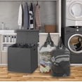 thumbnail image 2 of Cesta de ropa sencilla para el hogar doble con tapa, gris oscuro, 2 of 8