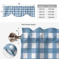 thumbnail image 5 of Blue White Plaid Tie Up Valance Curtains for Windows, Kitchen Curtains Window Shades, Gradient Geometric Buffalo Checkered Light Filtering Roman Curtain Valances for Bedroom/Bathroom/Cafe 54"x18", 5 of 9