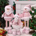 thumbnail image 5 of 1PCS Christmas Decorations supplies Pink Old Man Snowman Telescopic Figure home decoration Bedroom Display Christmas ornaments, 5 of 5